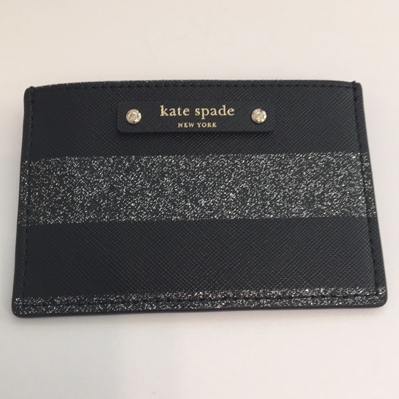 ❤️LAST❤️ KS Black Glitter Stripes Graham Card Case - Picture 3 of 5